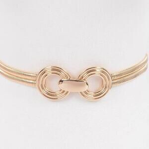 Double Circle Metal Stretch Belt Gold